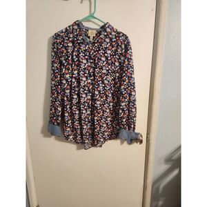St. Johns Bay all over floral print button down Size XXL